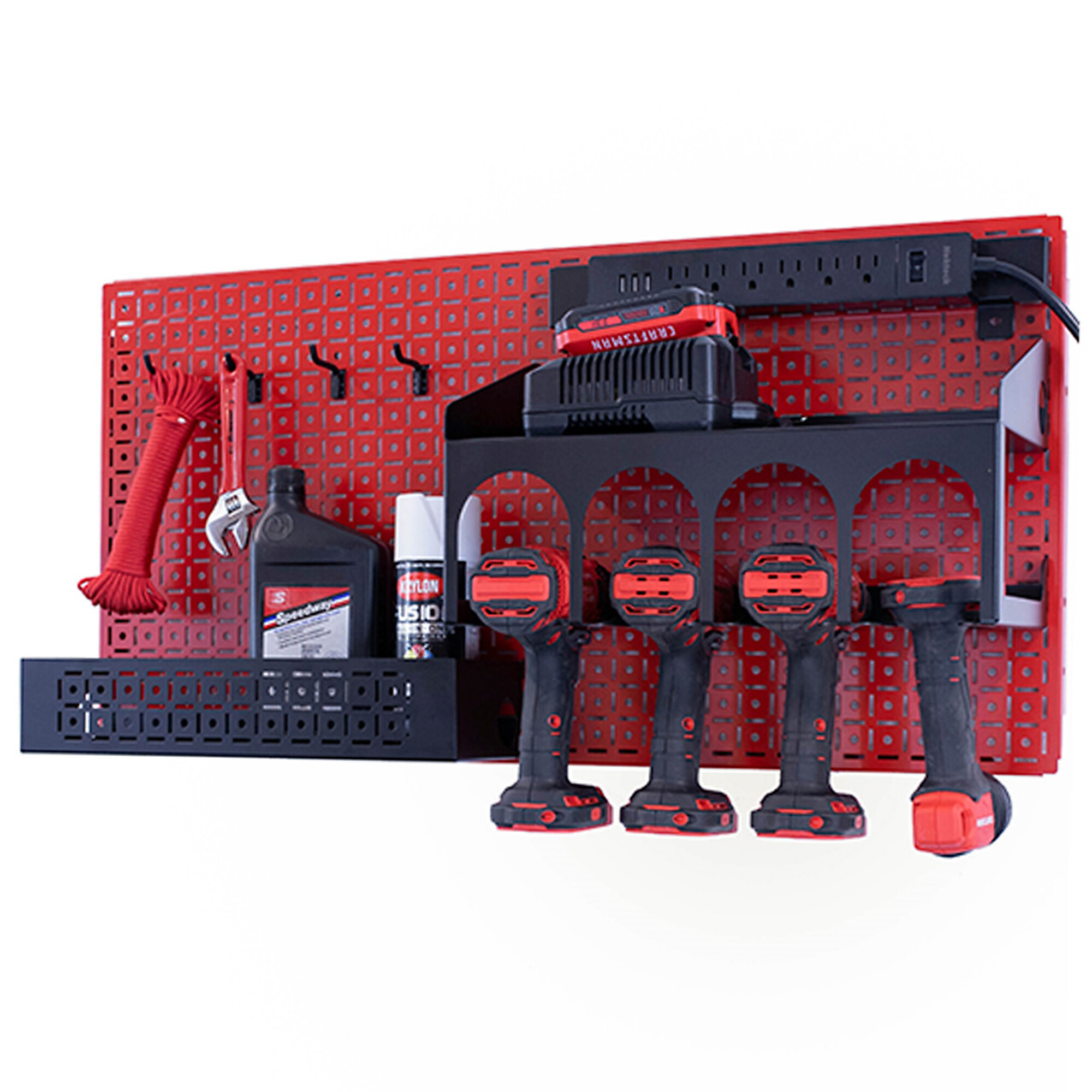 OmniWall, OmniWall metal pegboard storage kit for storage, Length 32 in, Width 16 in, Model# CGS-KIT-HPWR